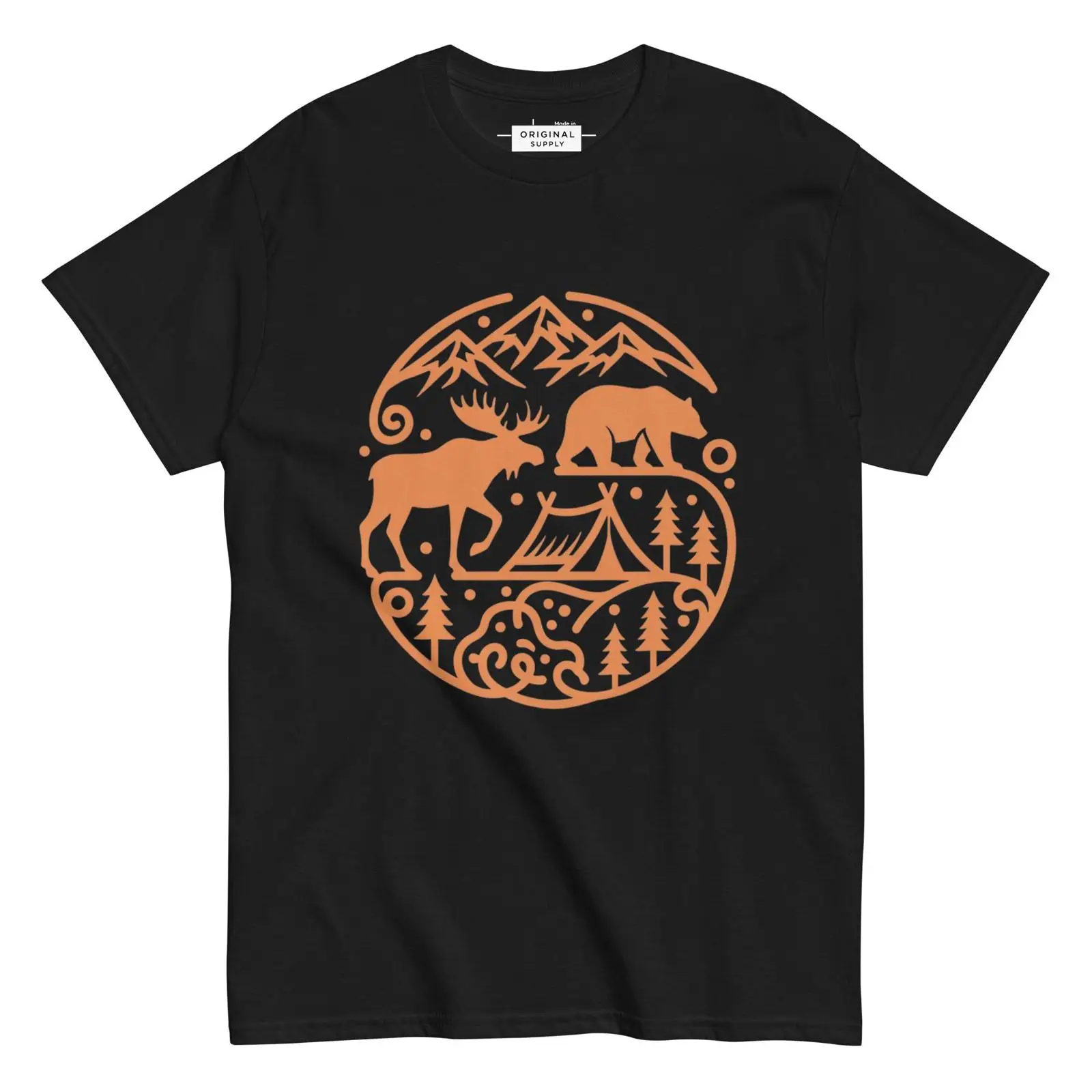Outdoor Adventure Ideas - Stilvolles Outdoor-T-Shirt Elch Bär Camping Natur